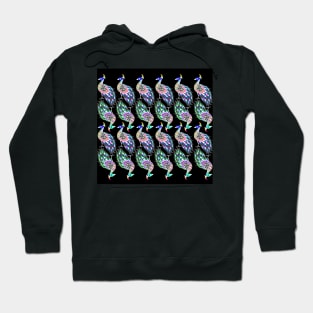 royal peacock pavo real ecopop bird in pattern love and color Hoodie